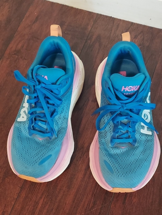 Hoka Shoes - Hoka Women's Teal Pink Orange Athletic Running Shoes Sz 7